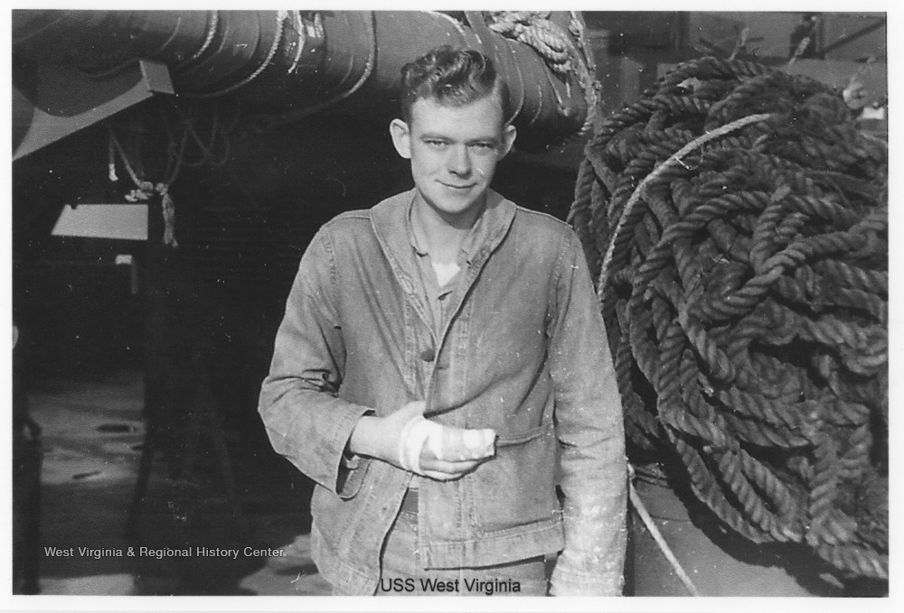 Photos are from an album belonging to a crew member of the U.S.S. West Virginia.  William Wright, Radio Technician 2C, was on the ship from 1944-45 and saw action at Leyte Gulf, Iwo Jima, and Okinawa.