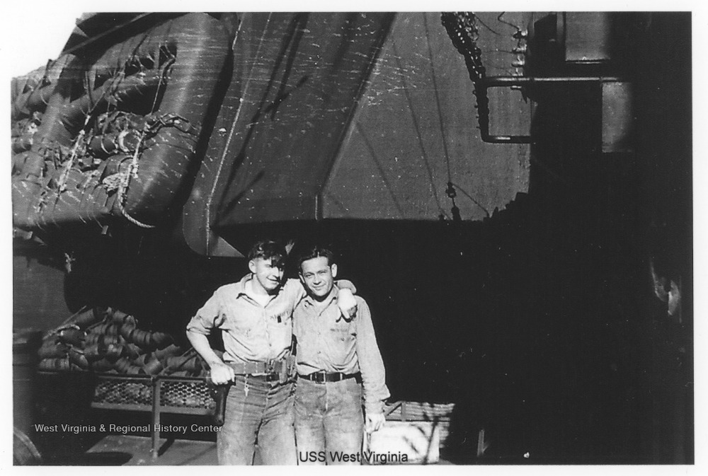Photos are from an album belonging to a member of the U.S.S. West Virginia.  William Wright, Radio Technician 2C, was on the ship from 1944-45 and saw action at Leyte Gulf, Iwo Jima, and Okinawa.